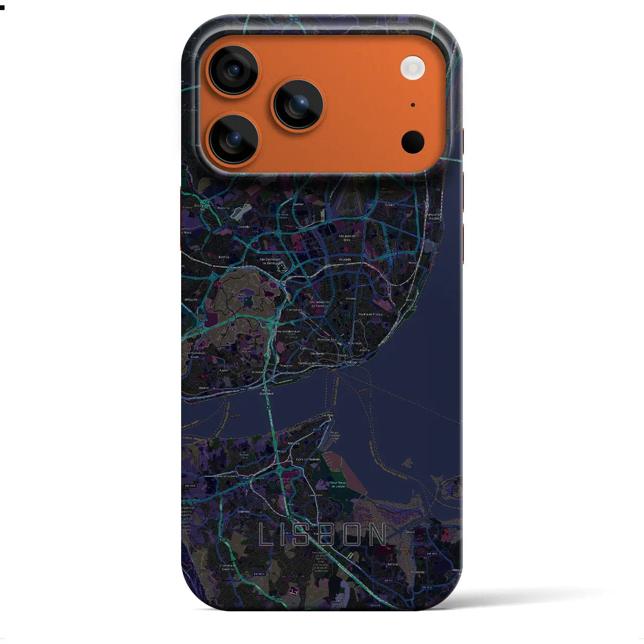 【リスボン(ポルトガル)】地図柄iPhoneケース(バックカバータイプ)