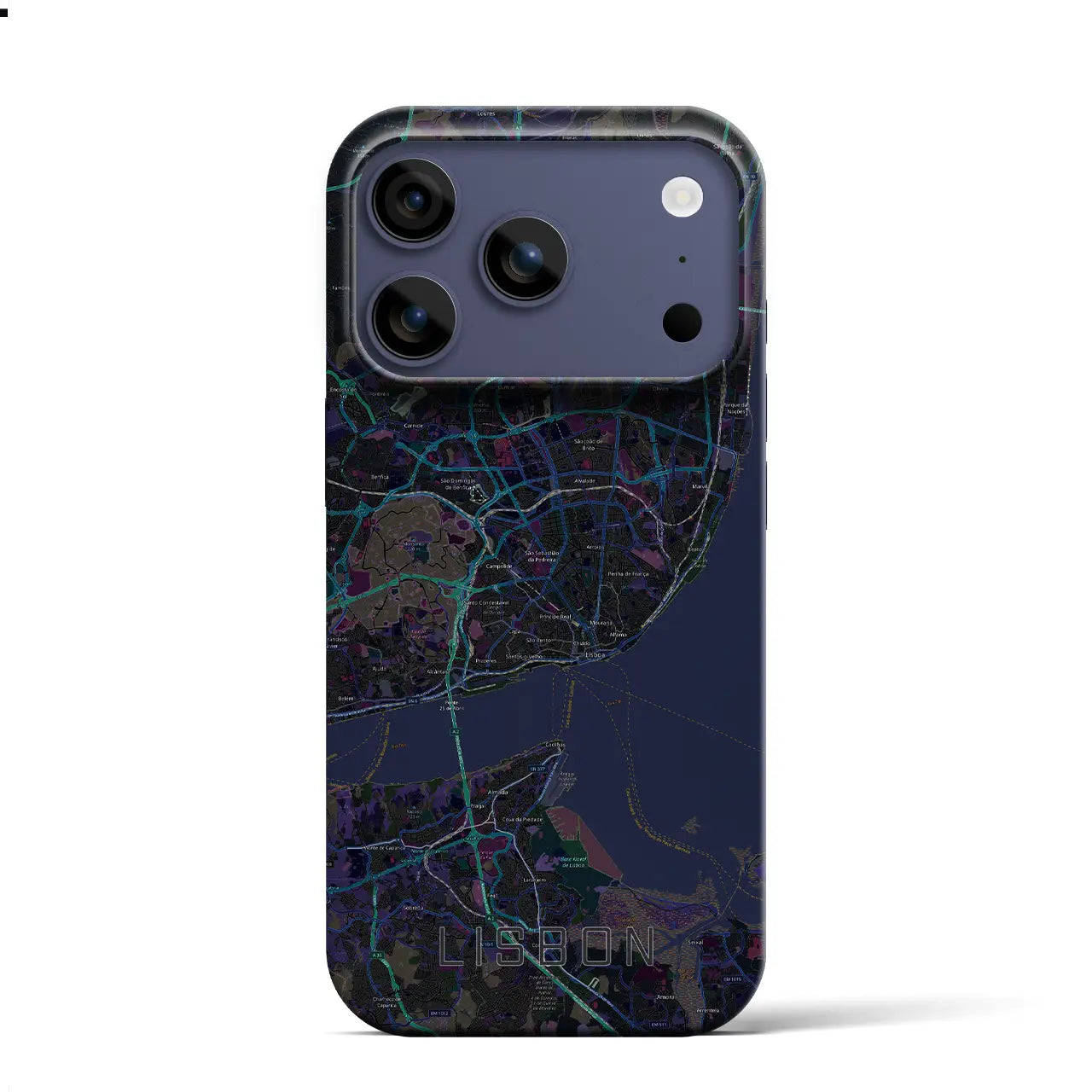 【リスボン(ポルトガル)】地図柄iPhoneケース(バックカバータイプ)