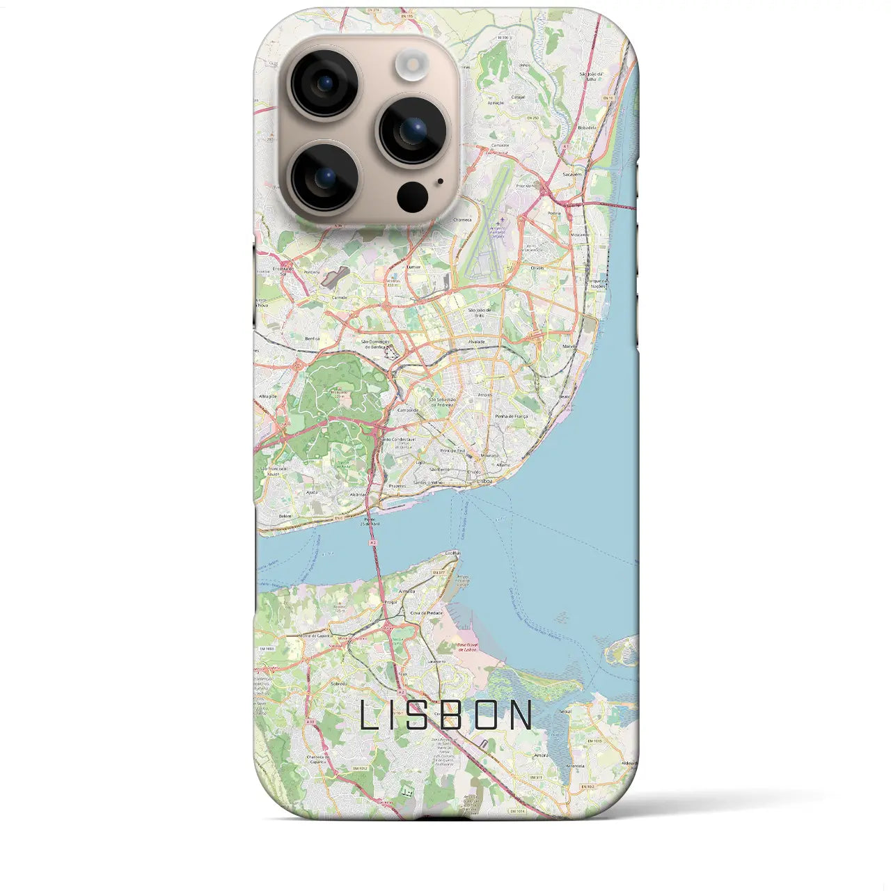 【リスボン(ポルトガル)】地図柄iPhoneケース(バックカバータイプ)