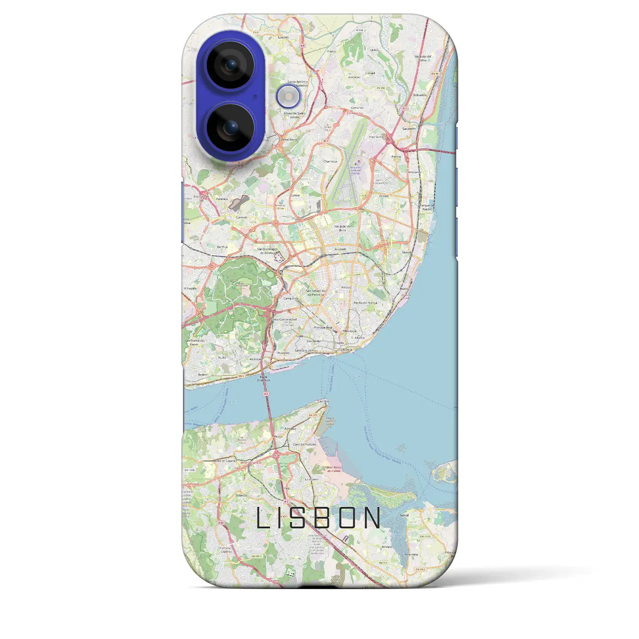 【リスボン(ポルトガル)】地図柄iPhoneケース(バックカバータイプ)ナチュラル・iPhone 16 Pro Max 用