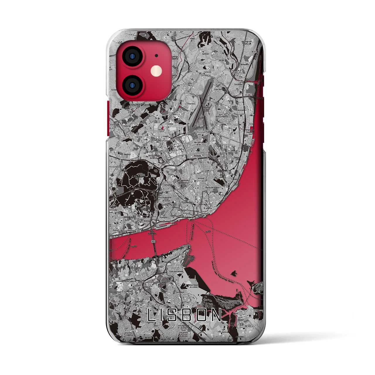 【リスボン(ポルトガル)】地図柄iPhoneケース(クリアタイプ)