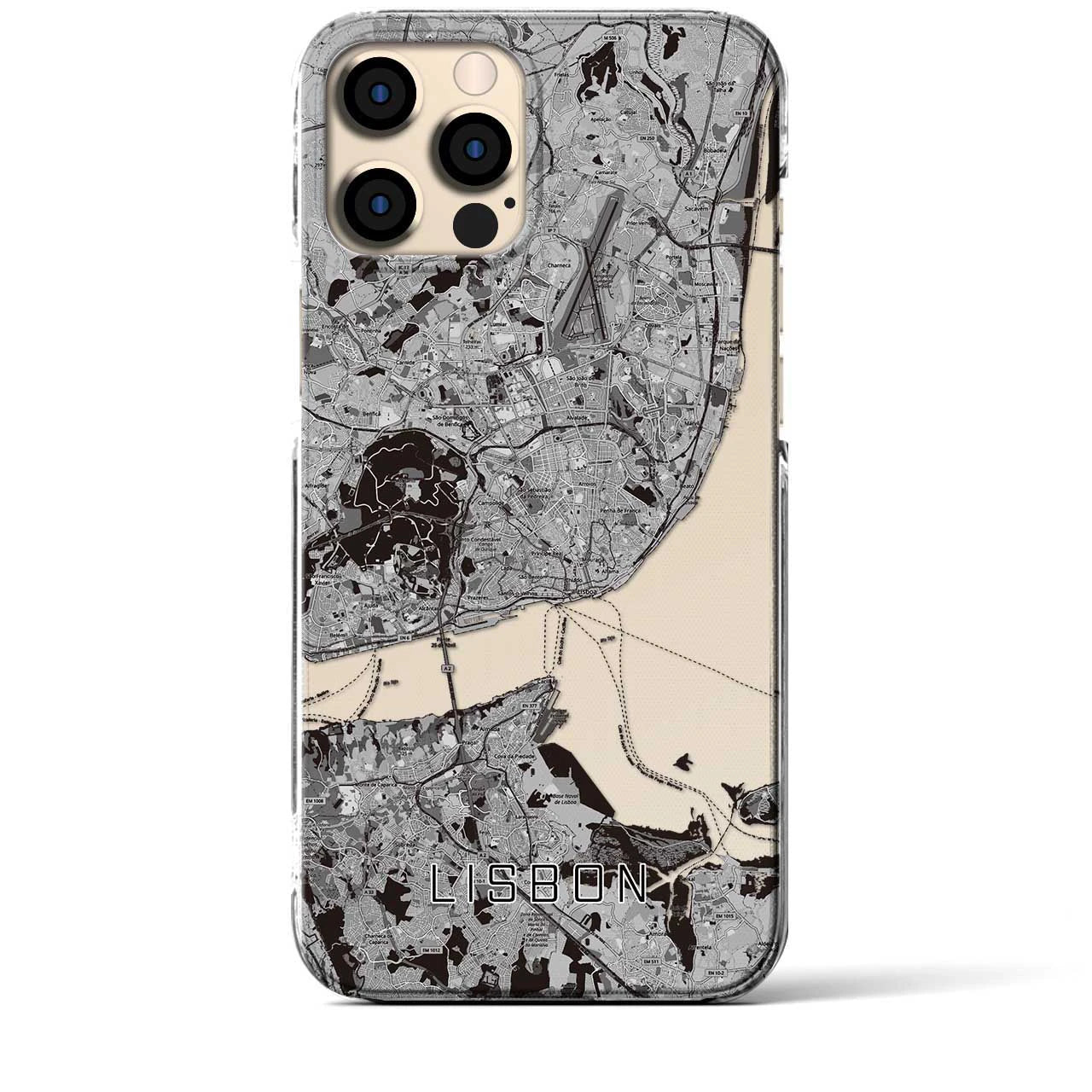 【リスボン(ポルトガル)】地図柄iPhoneケース(クリアタイプ)