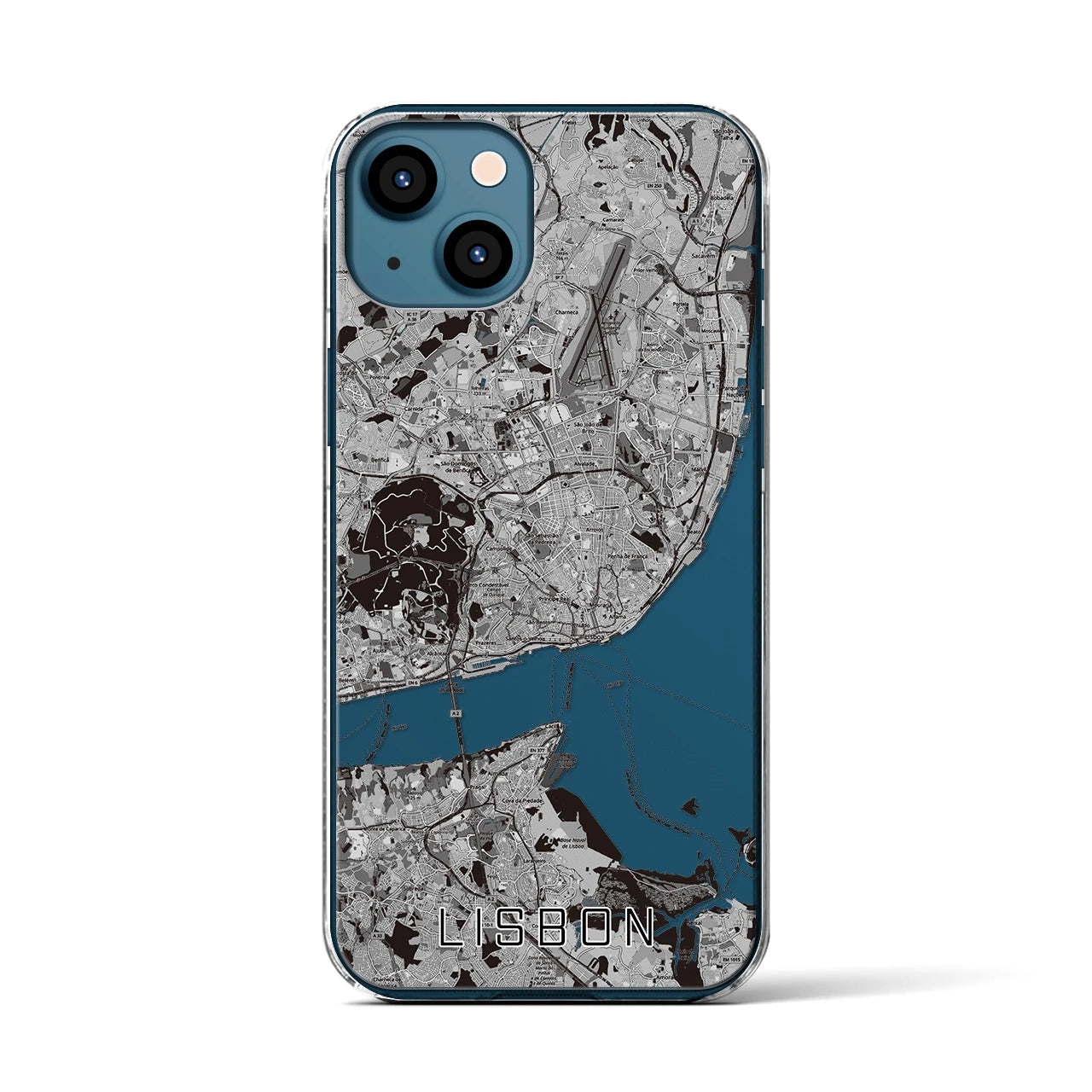 【リスボン(ポルトガル)】地図柄iPhoneケース(クリアタイプ)