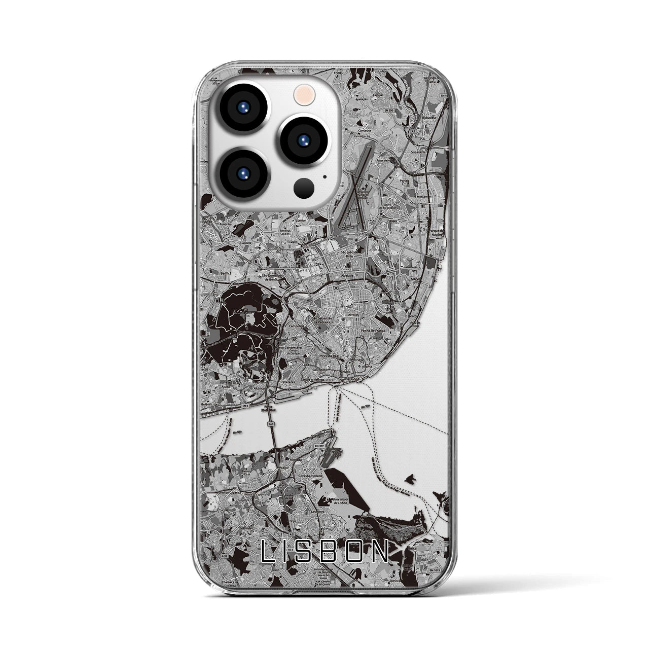 【リスボン(ポルトガル)】地図柄iPhoneケース(クリアタイプ)