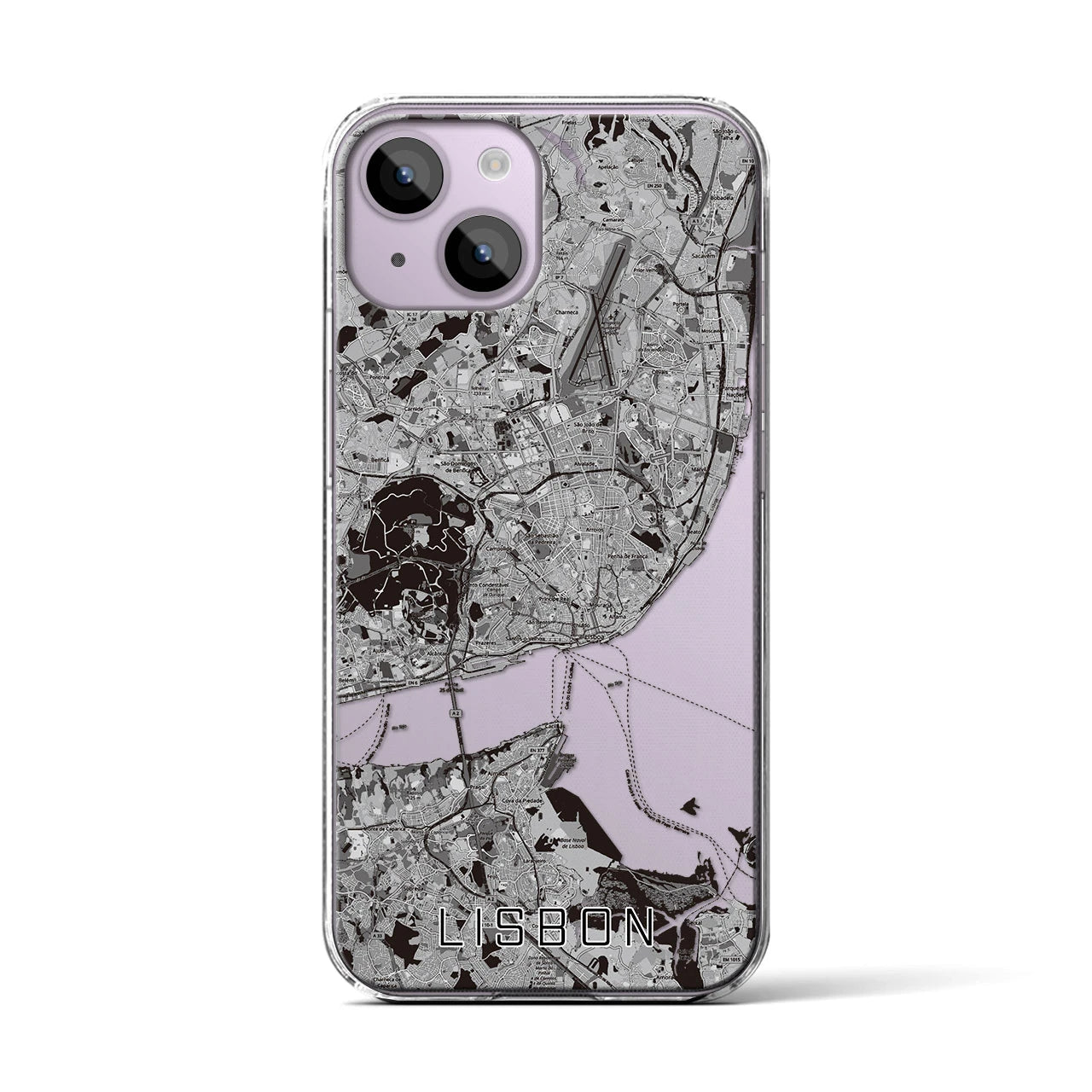 【リスボン(ポルトガル)】地図柄iPhoneケース(クリアタイプ)