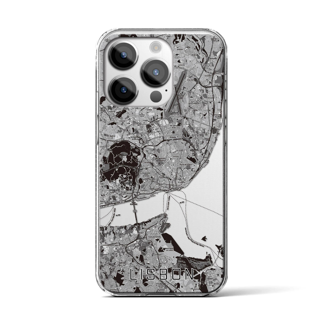 【リスボン(ポルトガル)】地図柄iPhoneケース(クリアタイプ)