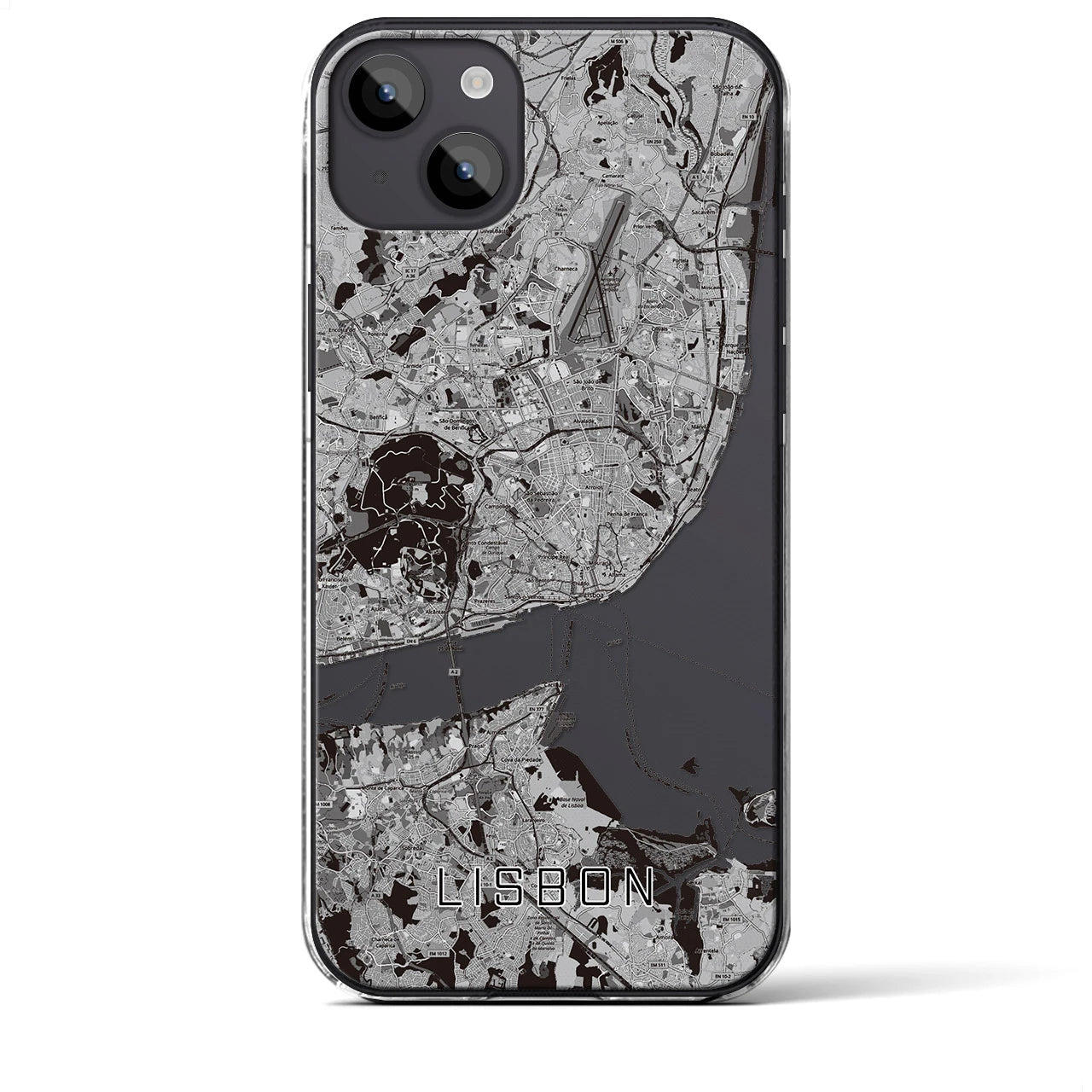 【リスボン(ポルトガル)】地図柄iPhoneケース(クリアタイプ)