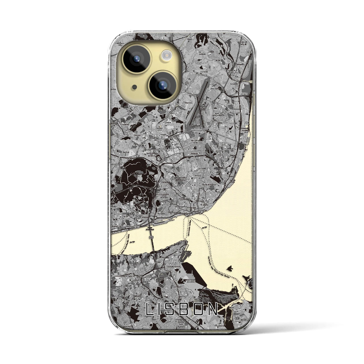 【リスボン(ポルトガル)】地図柄iPhoneケース(クリアタイプ)