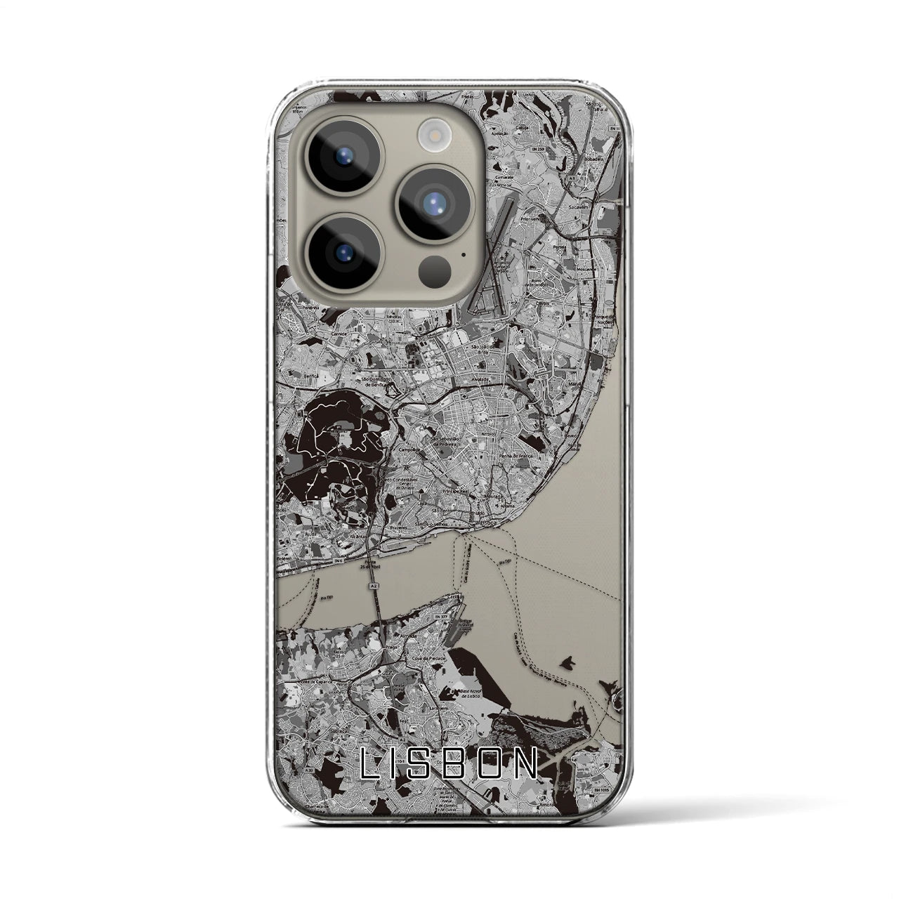 【リスボン(ポルトガル)】地図柄iPhoneケース(クリアタイプ)
