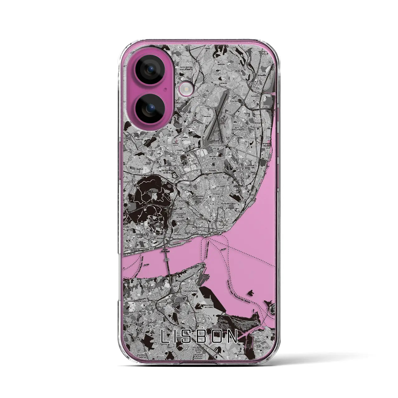 【リスボン(ポルトガル)】地図柄iPhoneケース(クリアタイプ)
