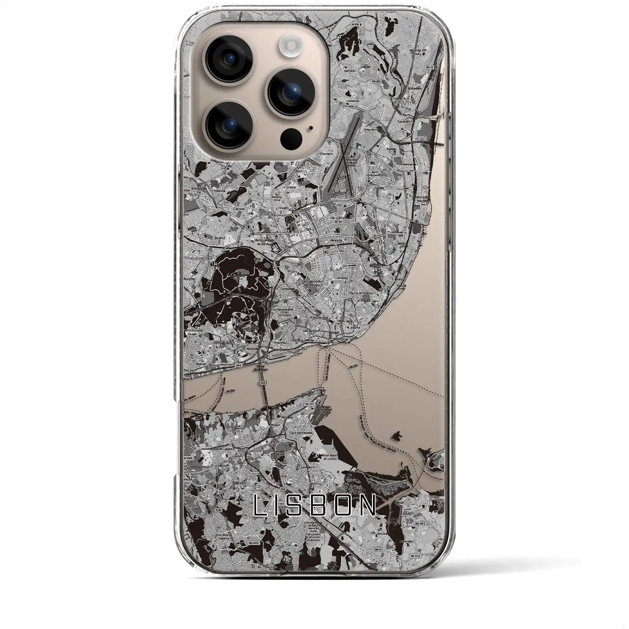 【リスボン(ポルトガル)】地図柄iPhoneケース(クリアタイプ)