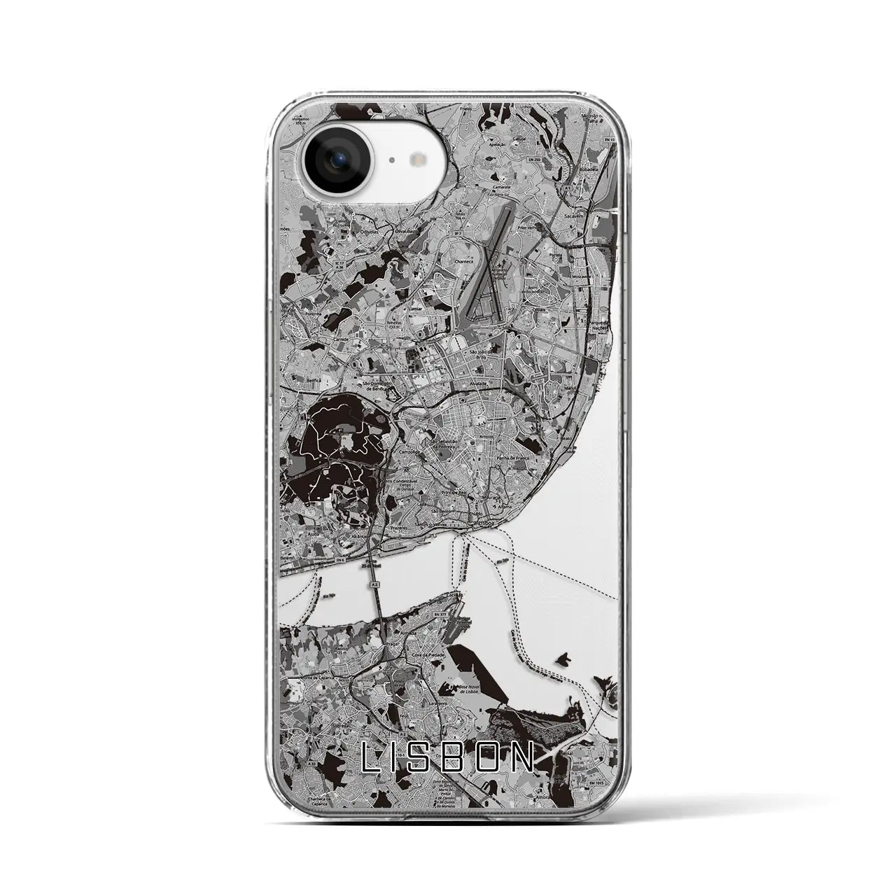 【リスボン(ポルトガル)】地図柄iPhoneケース(クリアタイプ)