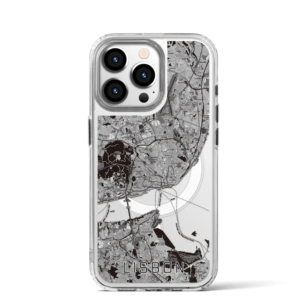 【リスボン(ポルトガル)】地図柄iPhoneケース(MagSafeタイプ)