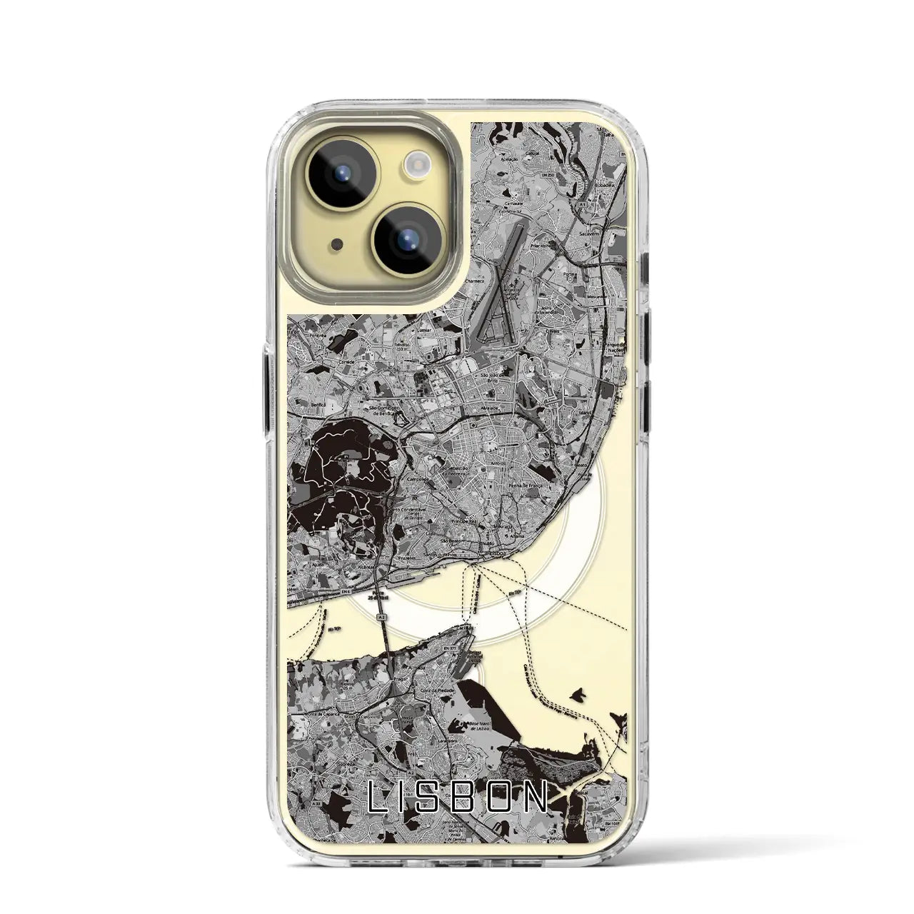 【リスボン(ポルトガル)】地図柄iPhoneケース(MagSafeタイプ)