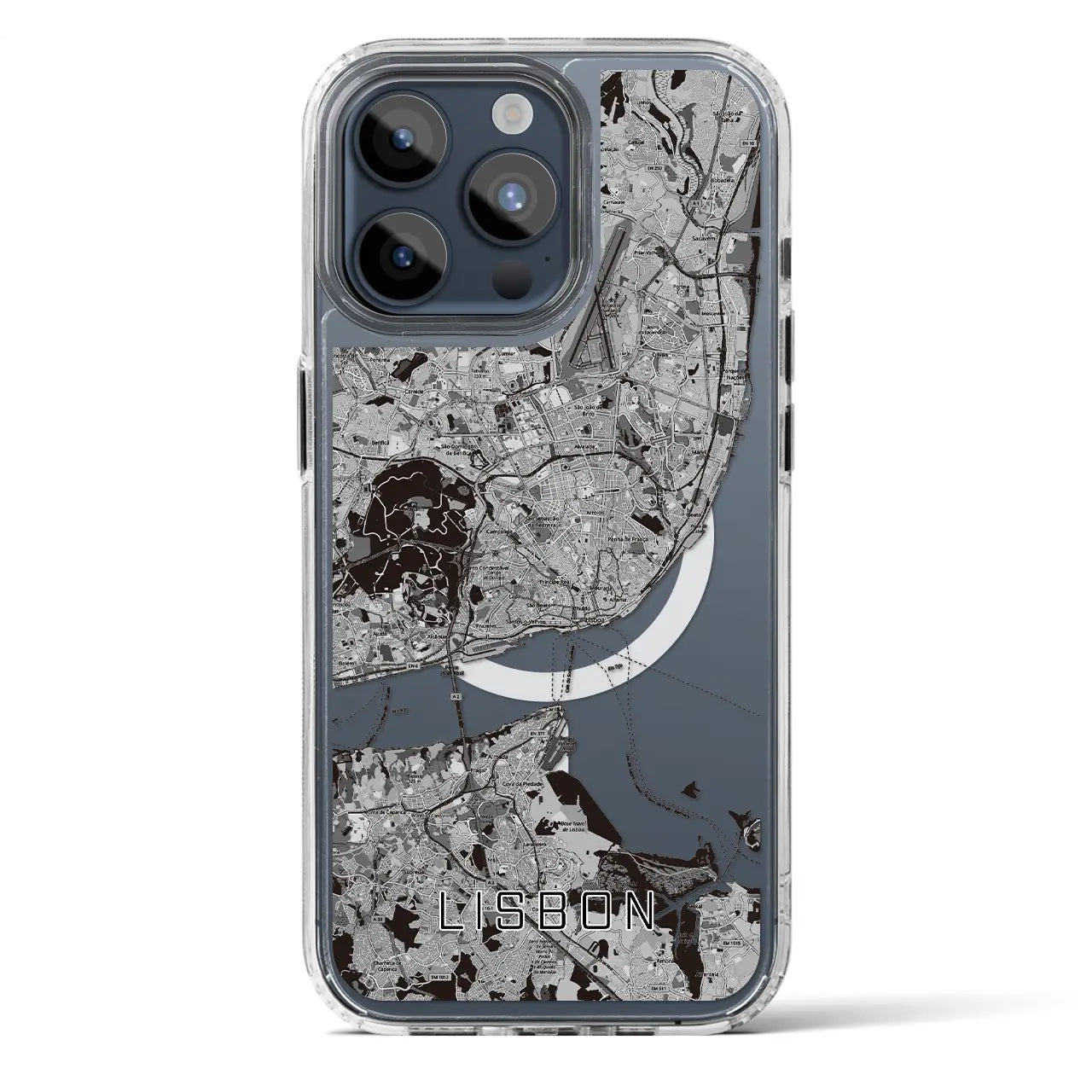 【リスボン(ポルトガル)】地図柄iPhoneケース(MagSafeタイプ)