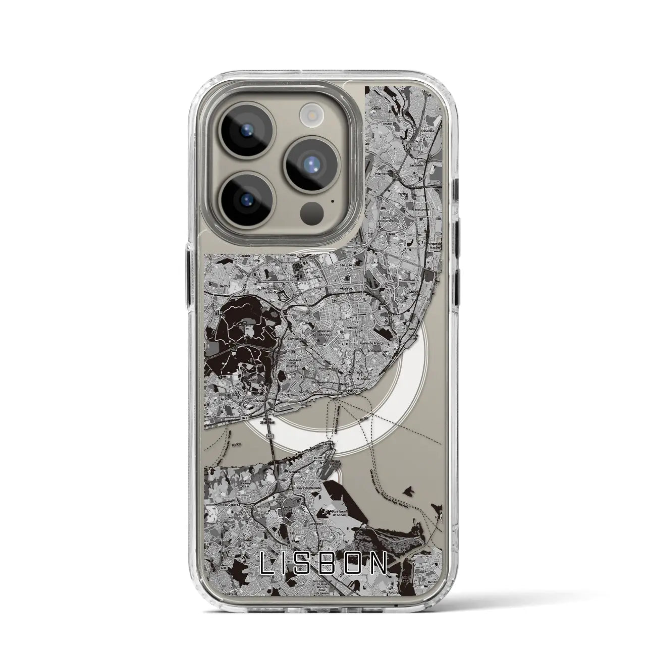 【リスボン(ポルトガル)】地図柄iPhoneケース(MagSafeタイプ)