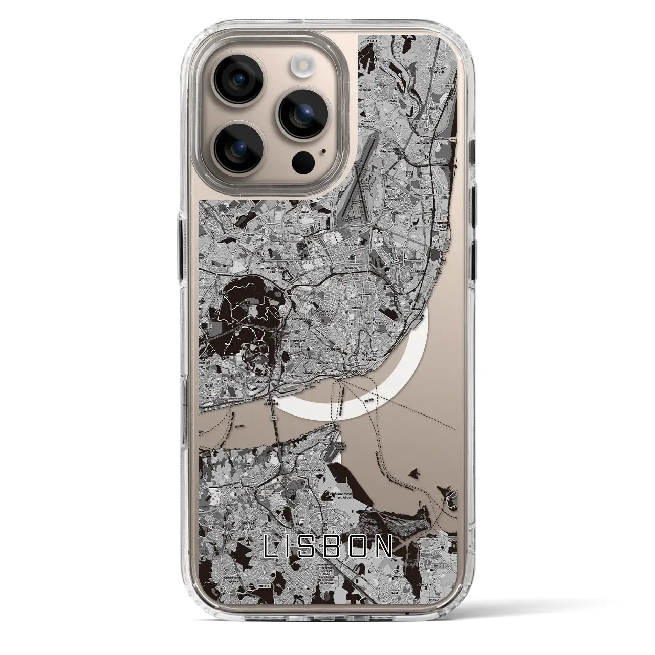 【リスボン(ポルトガル)】地図柄iPhoneケース(MagSafeタイプ)