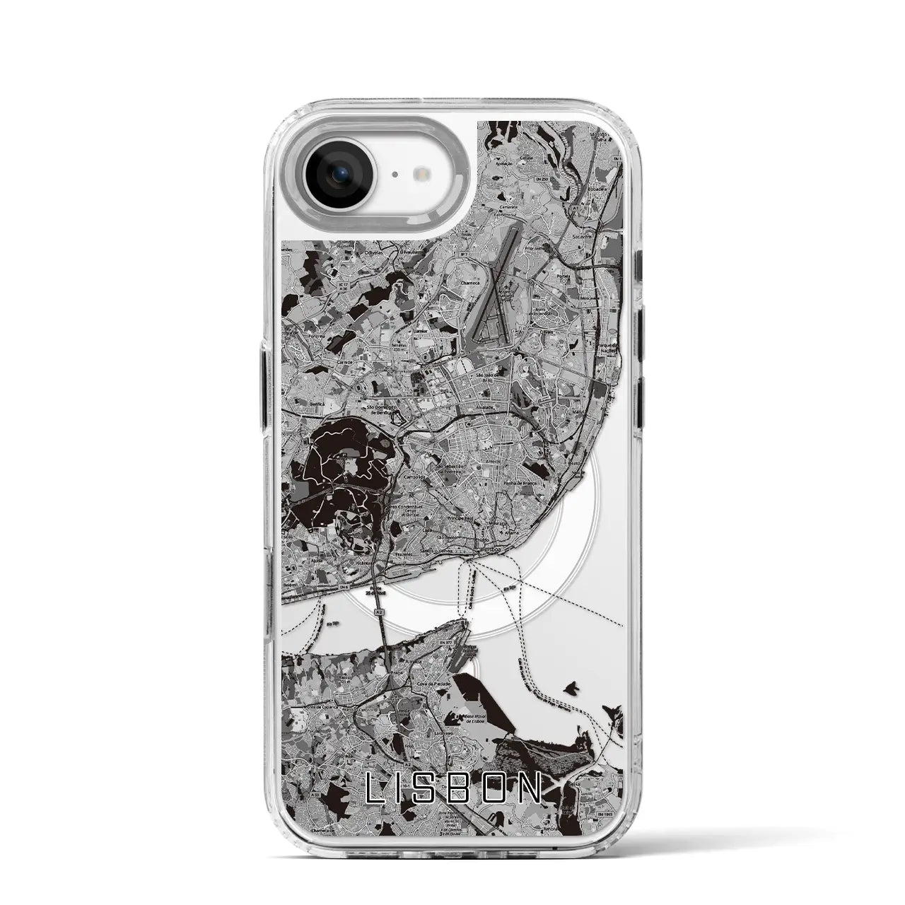 【リスボン(ポルトガル)】地図柄iPhoneケース(MagSafeタイプ)