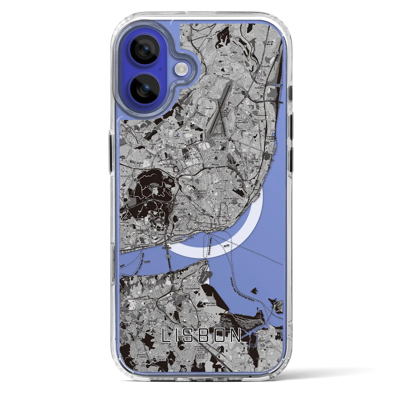 【リスボン(ポルトガル)】地図柄iPhoneケース(MagSafeタイプ)