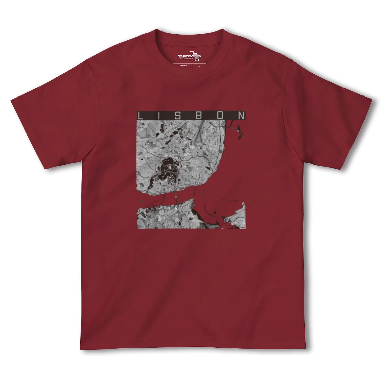【リスボン(ポルトガル)】地図柄ヘビーウェイトTシャツ