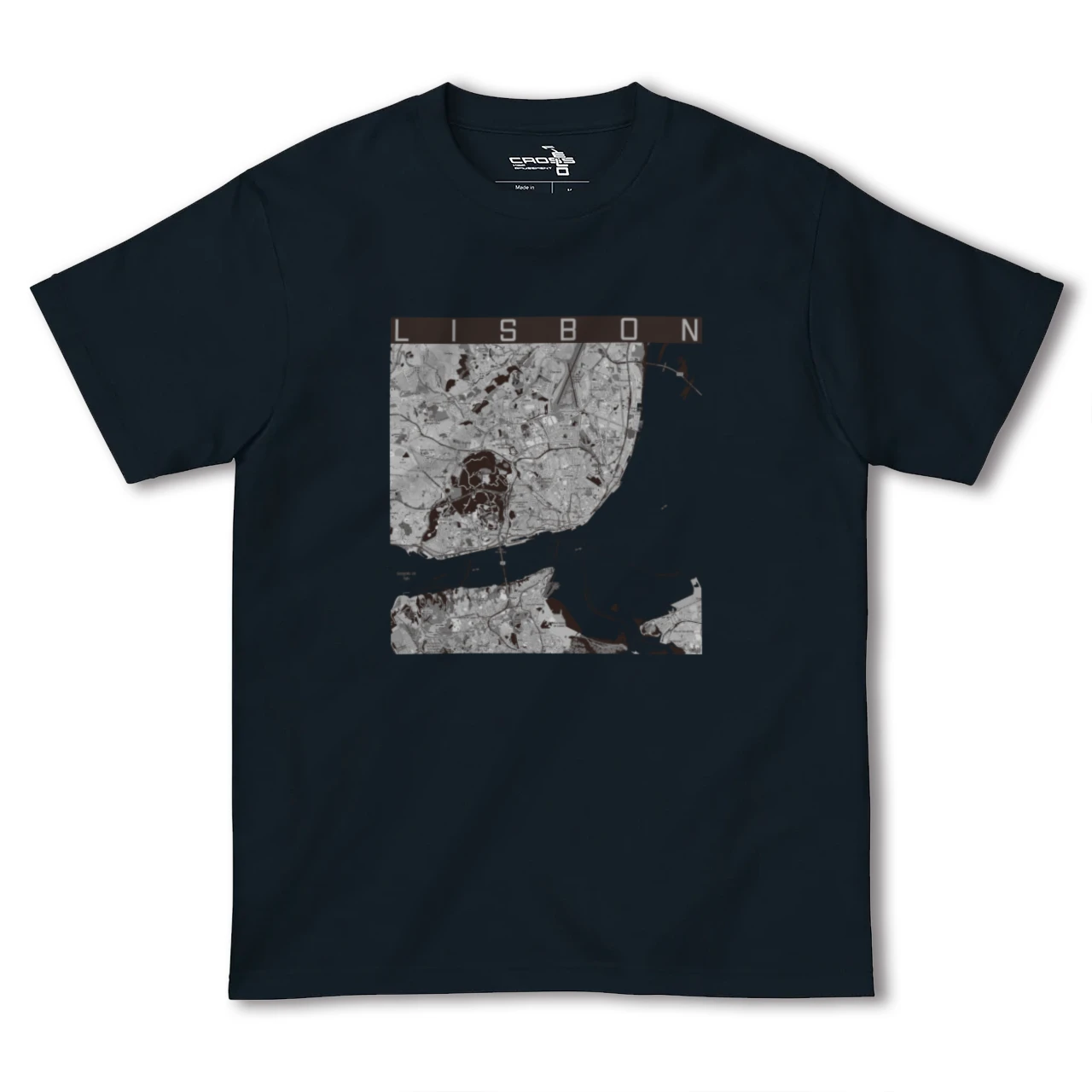 【リスボン(ポルトガル)】地図柄ヘビーウェイトTシャツ