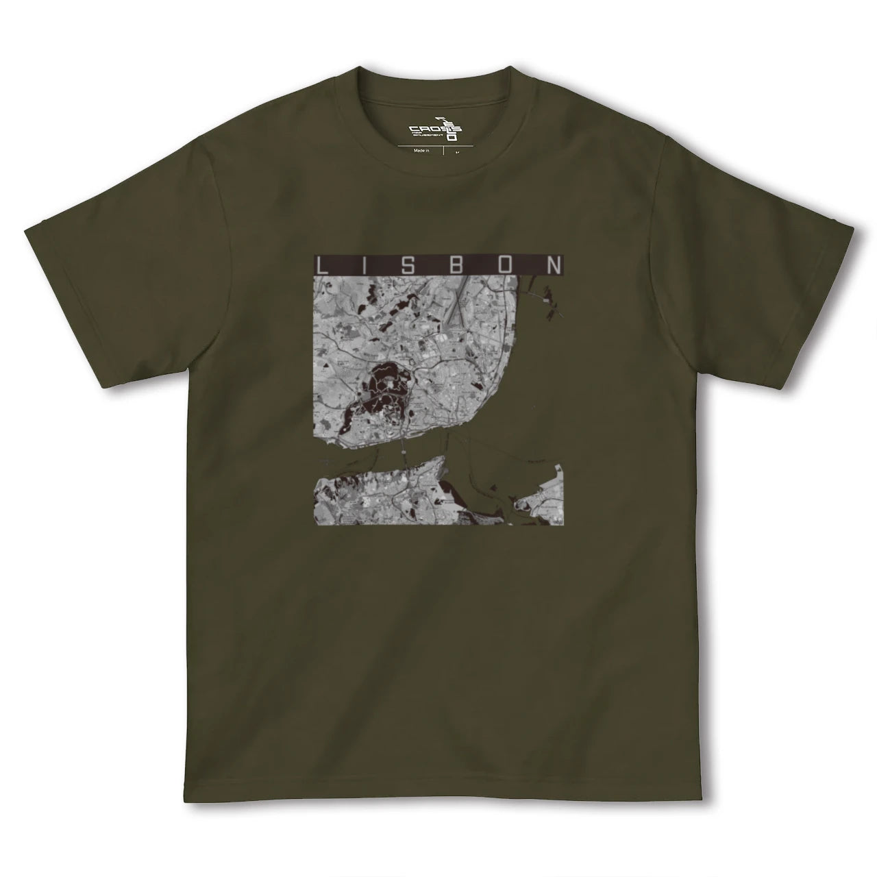 【リスボン(ポルトガル)】地図柄ヘビーウェイトTシャツ