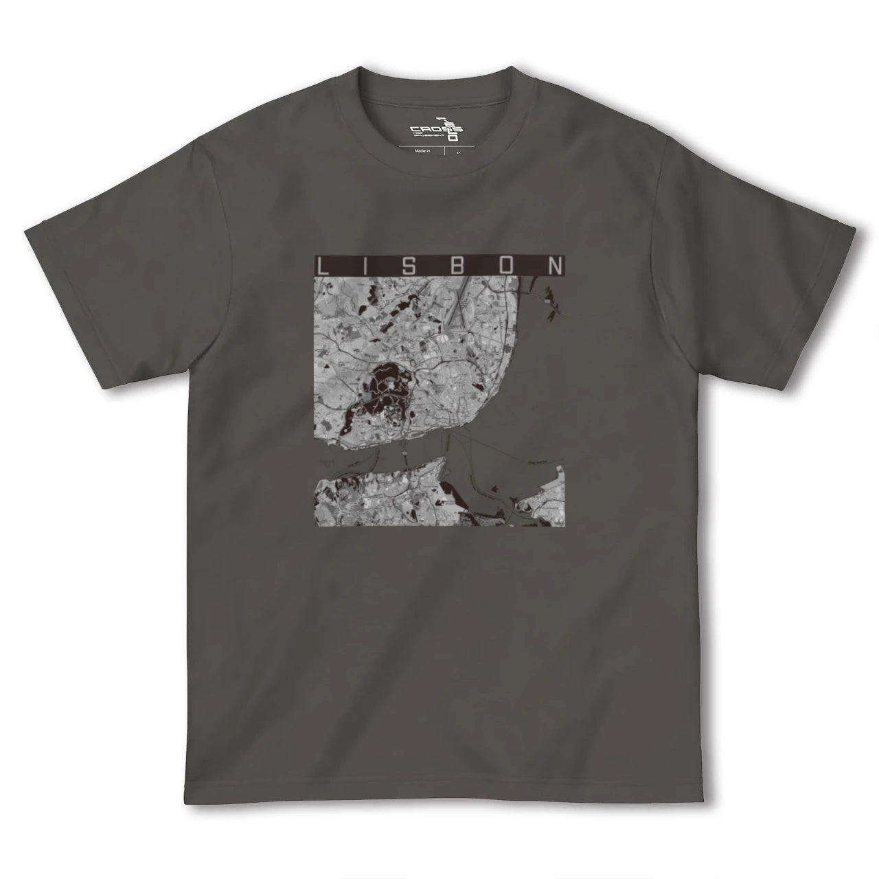【リスボン(ポルトガル)】地図柄ヘビーウェイトTシャツ