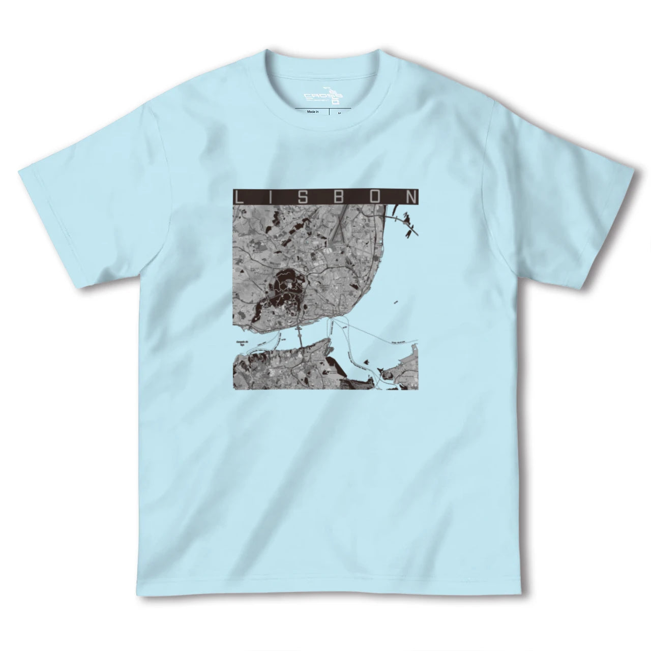 【リスボン(ポルトガル)】地図柄ヘビーウェイトTシャツ