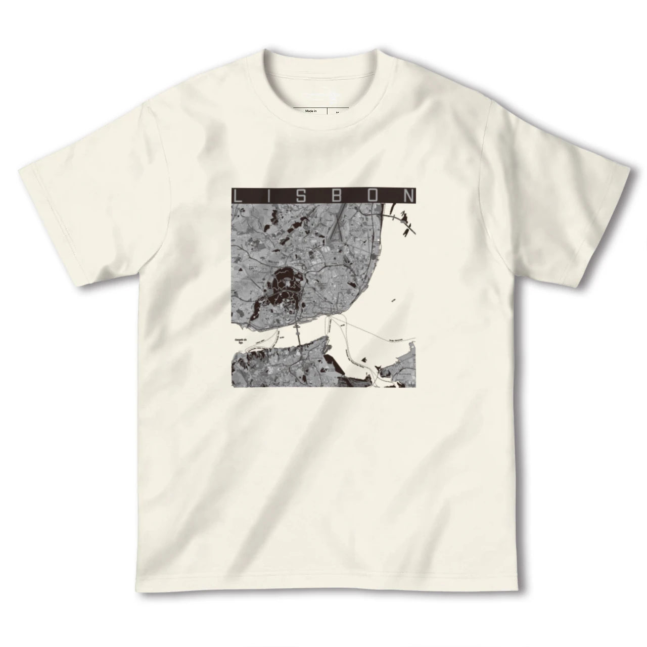 【リスボン(ポルトガル)】地図柄ヘビーウェイトTシャツ