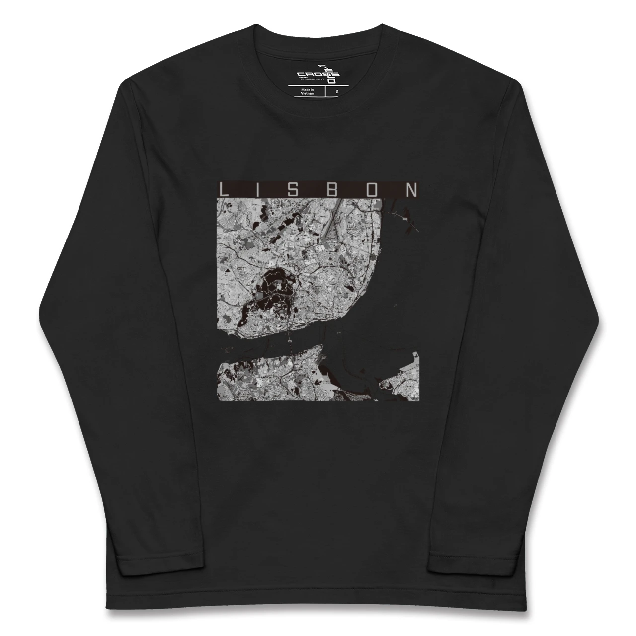 【リスボン(ポルトガル)】地図柄ロングスリーブTシャツ