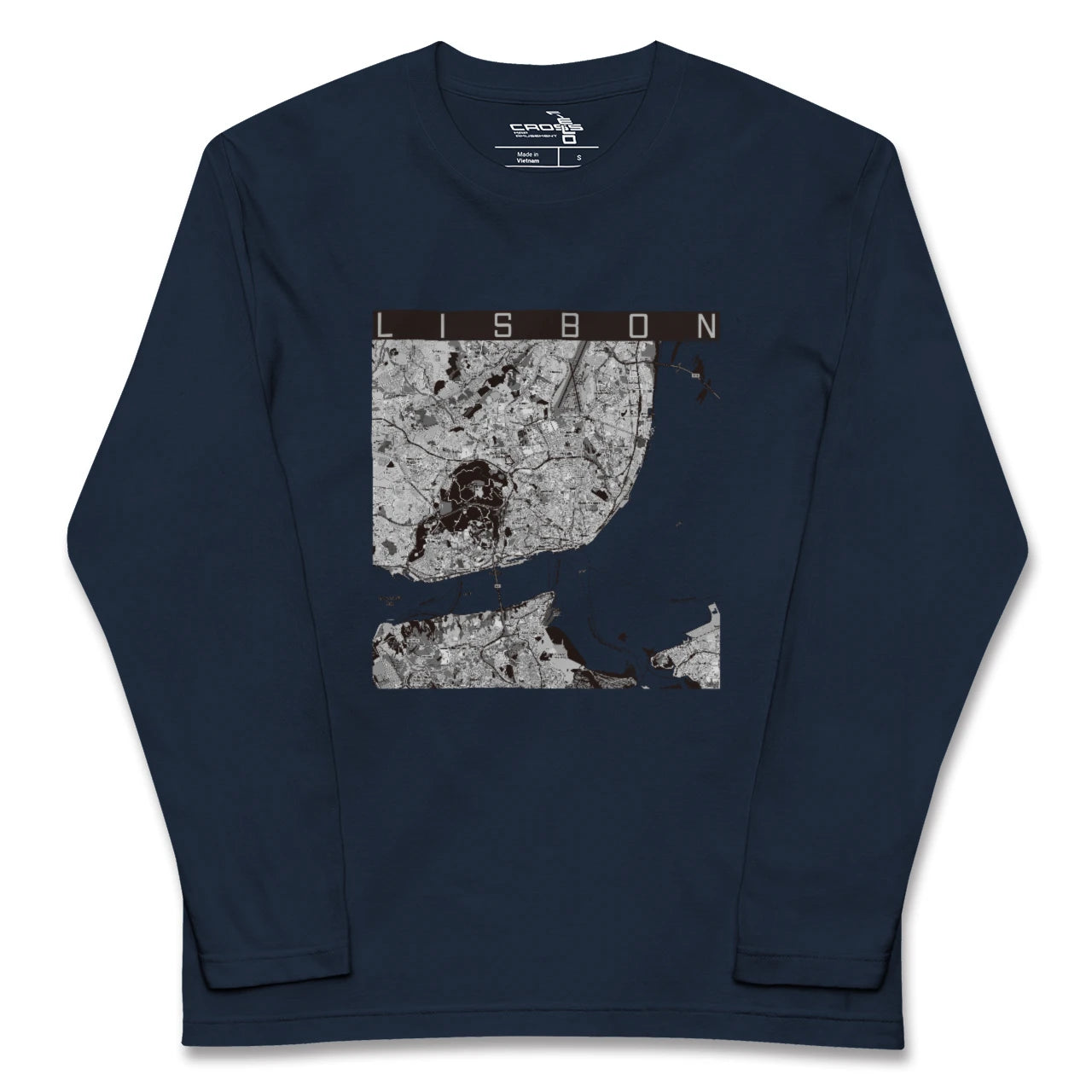 【リスボン(ポルトガル)】地図柄ロングスリーブTシャツ