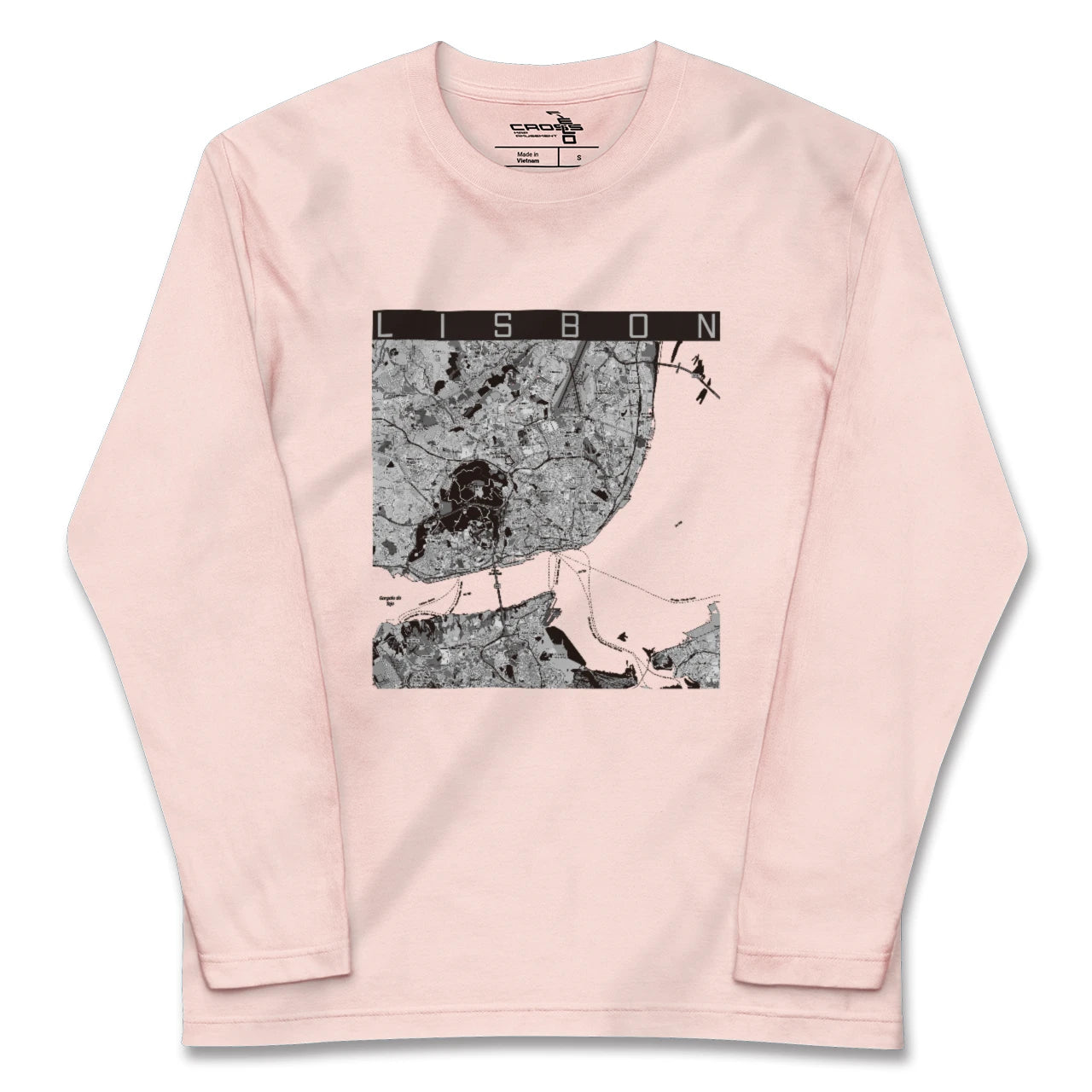 【リスボン(ポルトガル)】地図柄ロングスリーブTシャツ