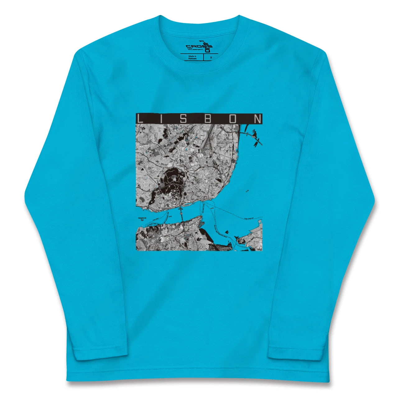 【リスボン(ポルトガル)】地図柄ロングスリーブTシャツ