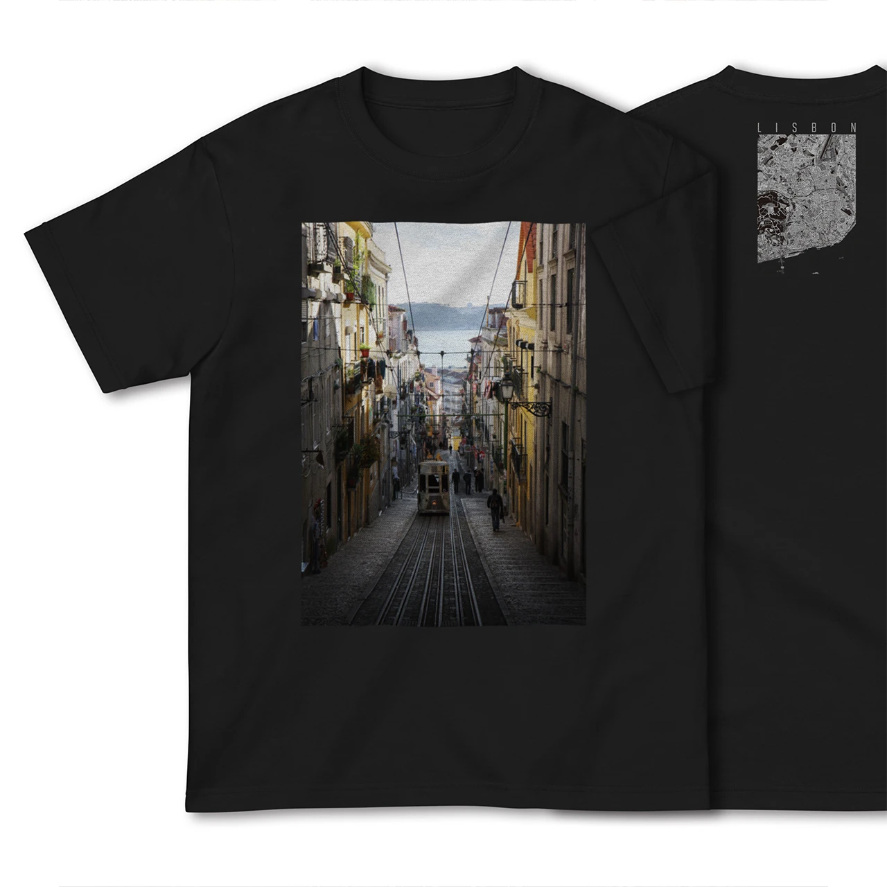 【リスボン(ポルトガル)】Map World ハイクオリティTシャツ