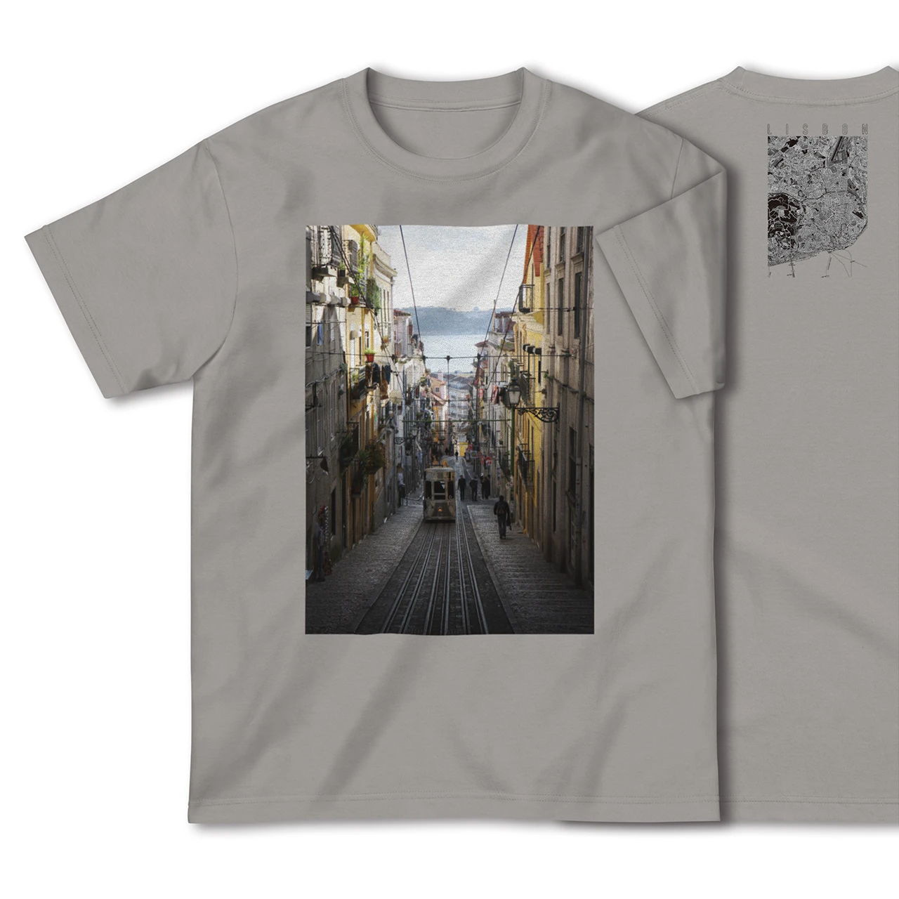 【リスボン(ポルトガル)】Map World ハイクオリティTシャツ