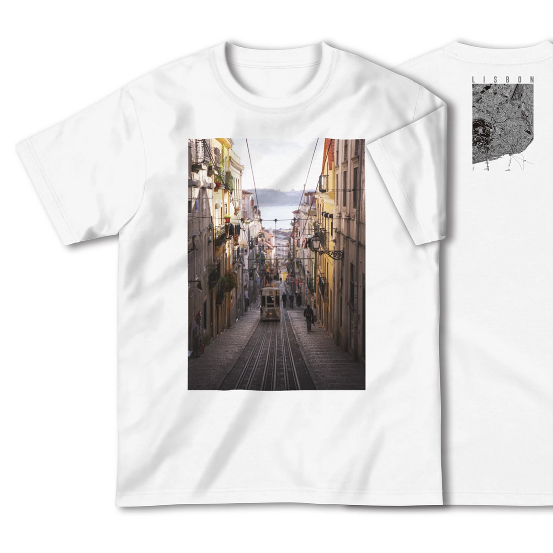 【リスボン(ポルトガル)】Map World ハイクオリティTシャツ