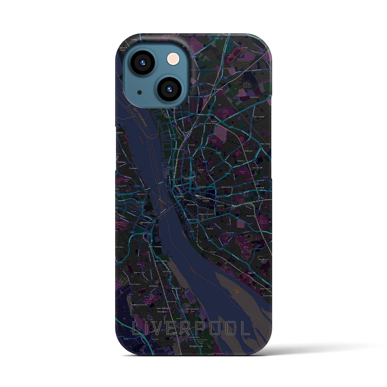 【リヴァプール(イギリス)】地図柄iPhoneケース(バックカバータイプ)