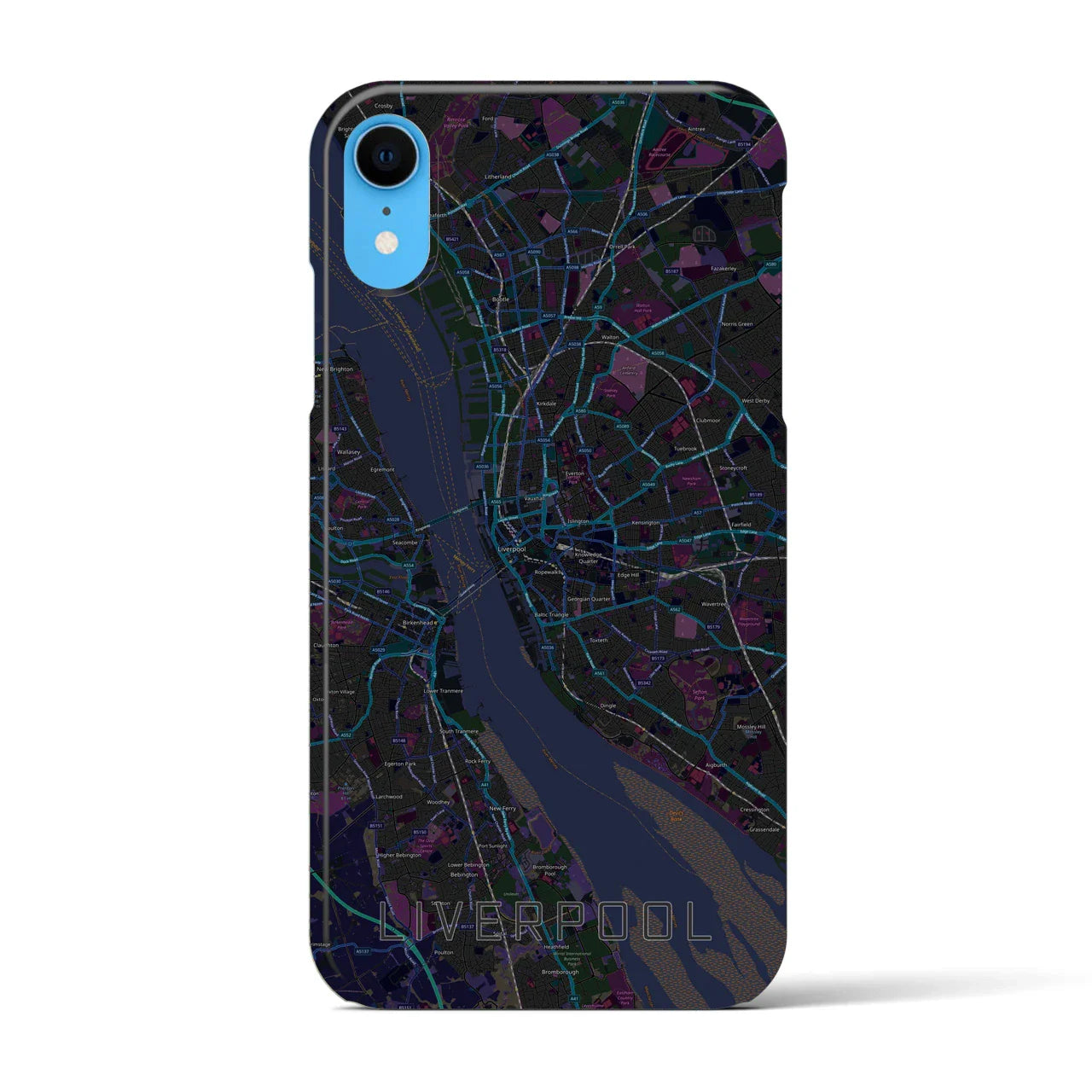 【リヴァプール(イギリス)】地図柄iPhoneケース(バックカバータイプ)