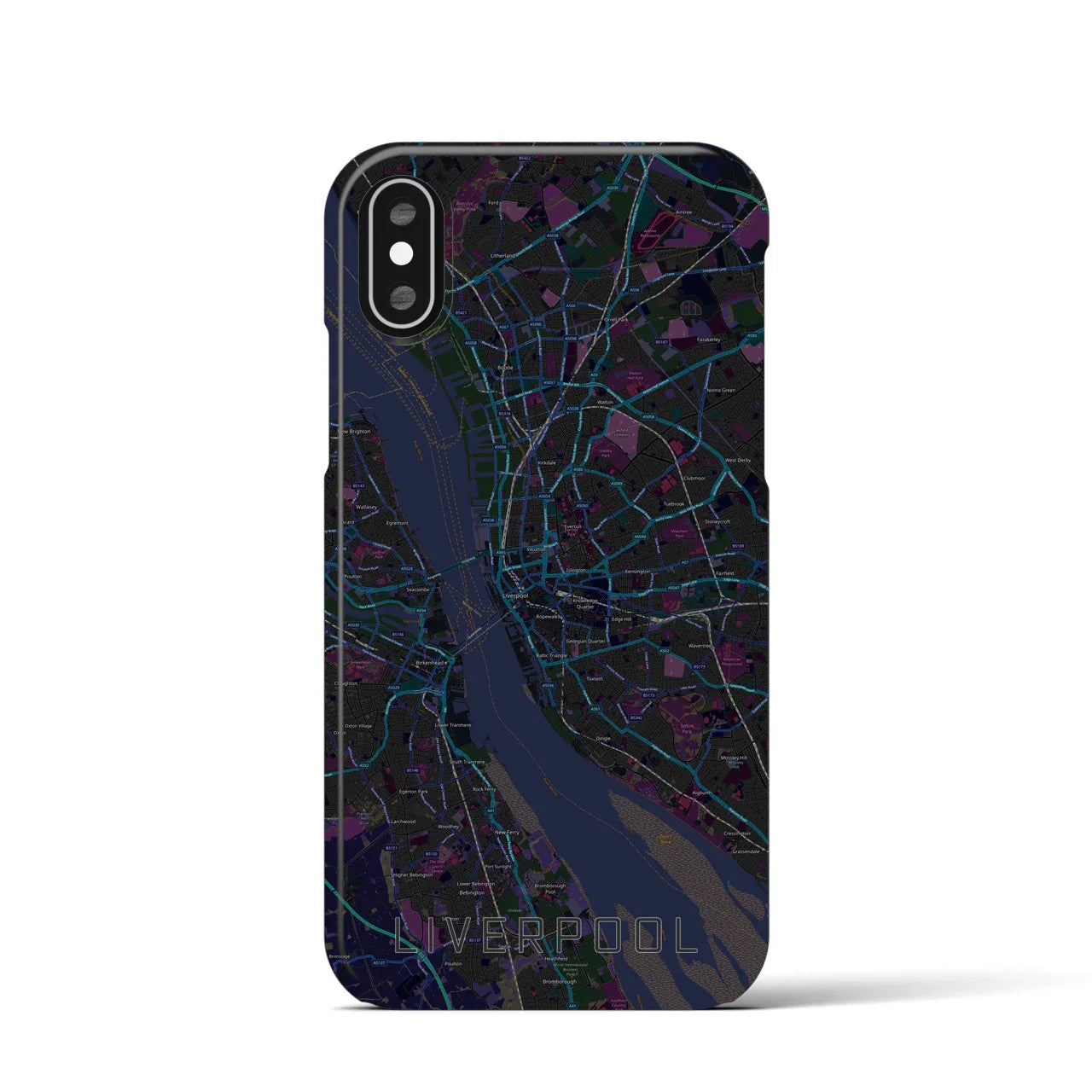 【リヴァプール(イギリス)】地図柄iPhoneケース(バックカバータイプ)