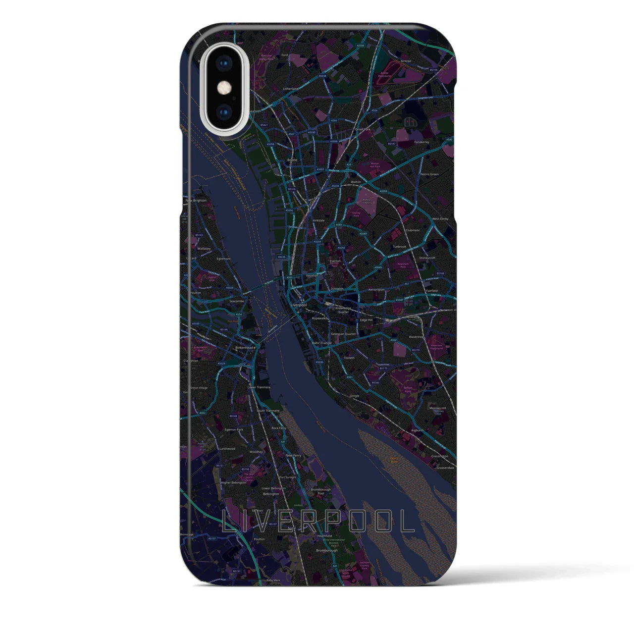 【リヴァプール(イギリス)】地図柄iPhoneケース(バックカバータイプ)