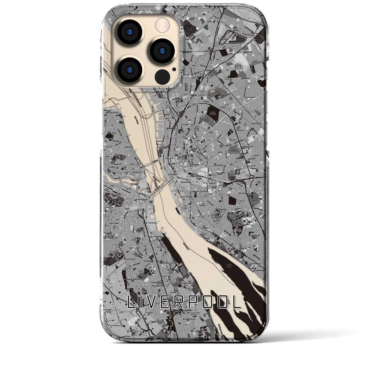 【リヴァプール(イギリス)】地図柄iPhoneケース(クリアタイプ)