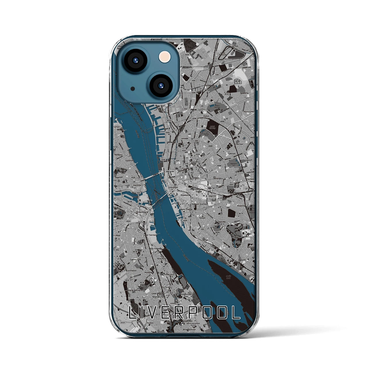 【リヴァプール(イギリス)】地図柄iPhoneケース(クリアタイプ)