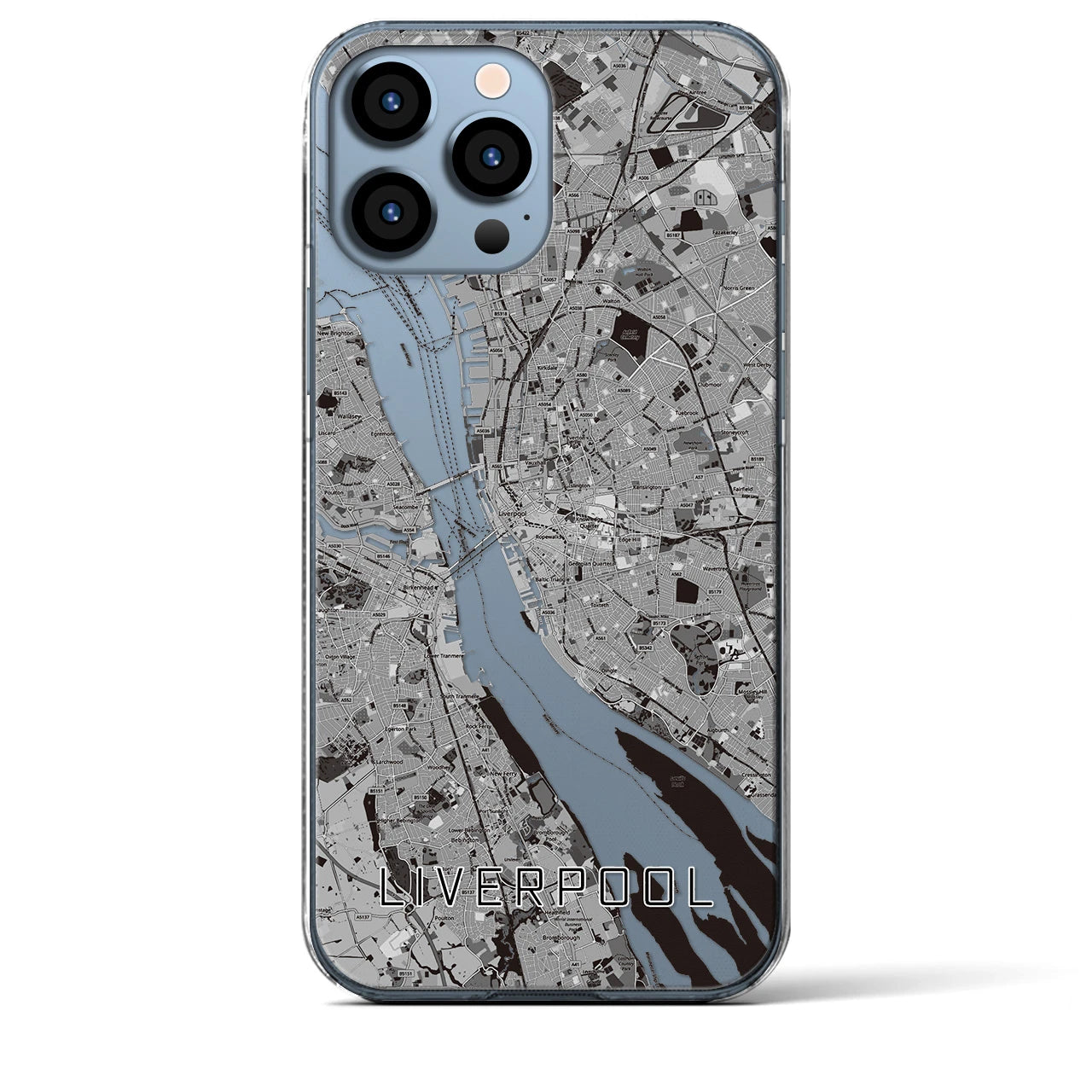 【リヴァプール(イギリス)】地図柄iPhoneケース(クリアタイプ)