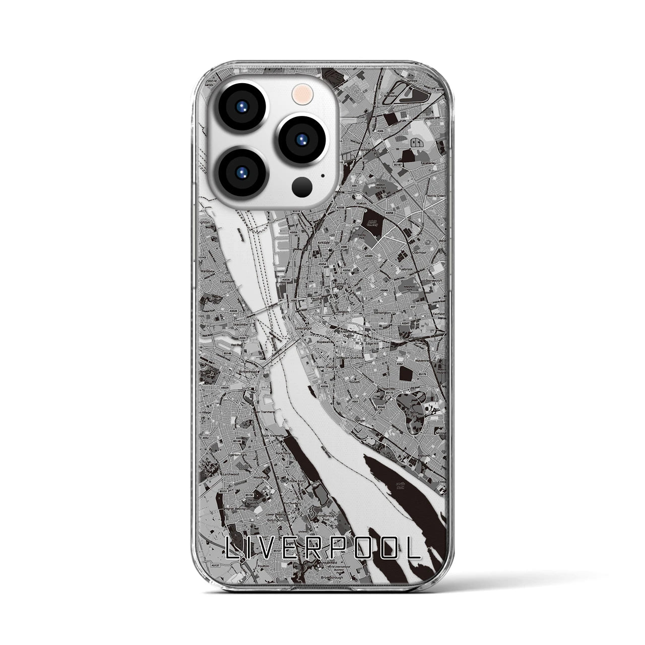 【リヴァプール(イギリス)】地図柄iPhoneケース(クリアタイプ)