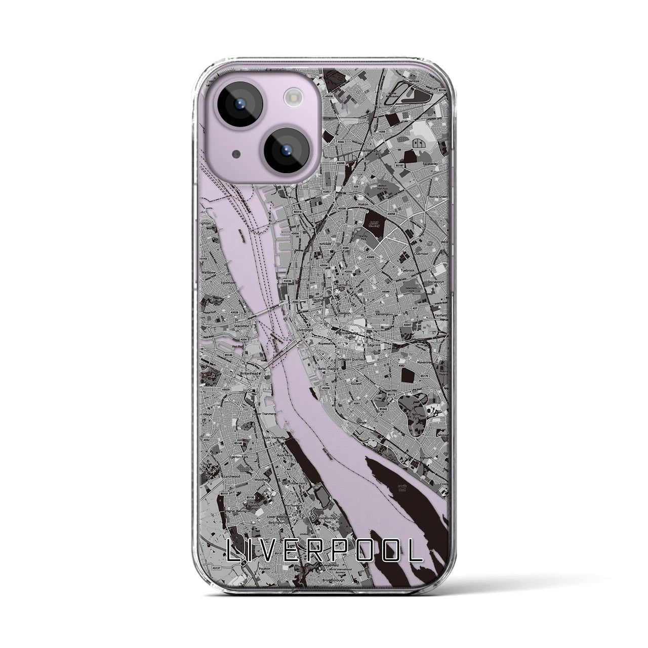 【リヴァプール(イギリス)】地図柄iPhoneケース(クリアタイプ)