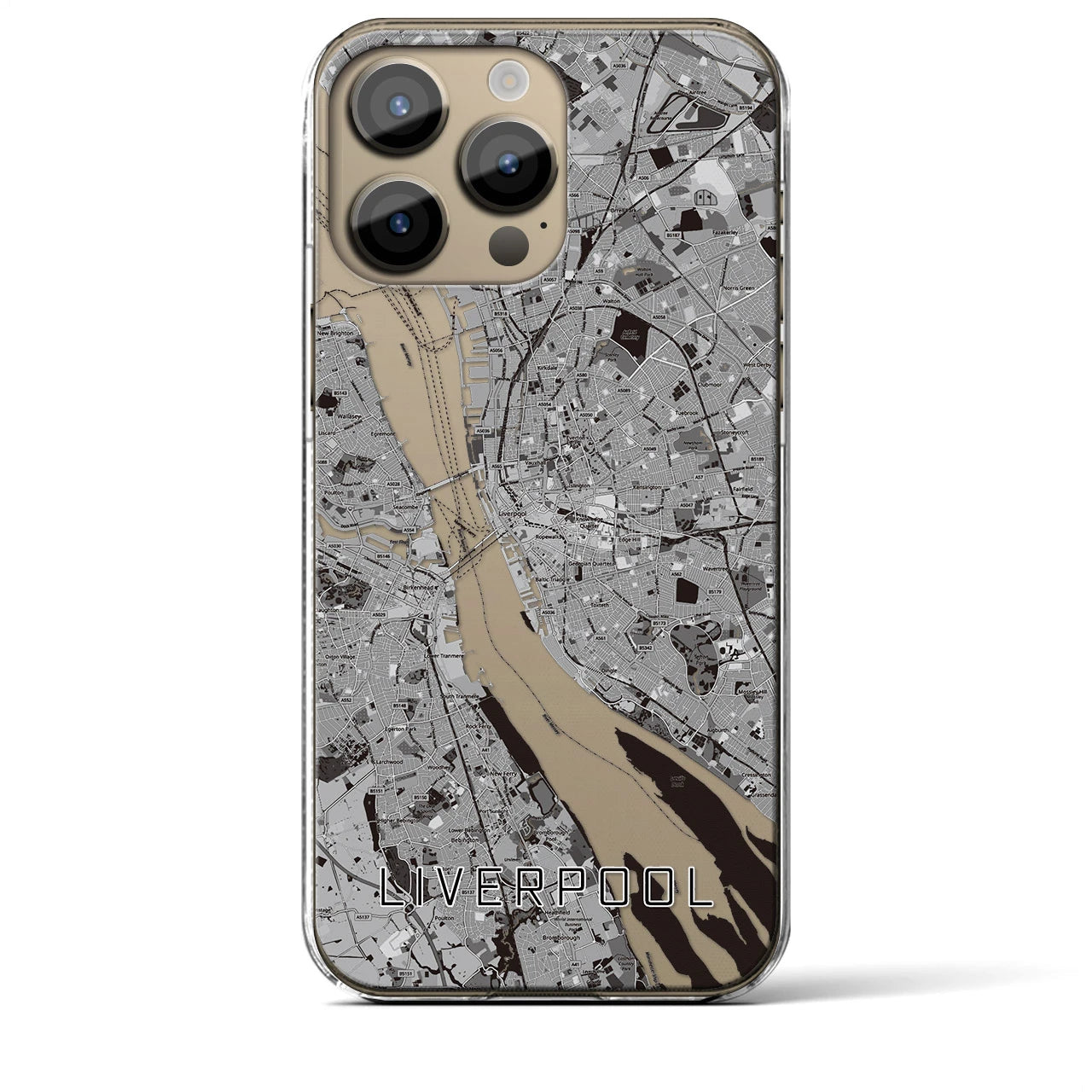 【リヴァプール(イギリス)】地図柄iPhoneケース(クリアタイプ)