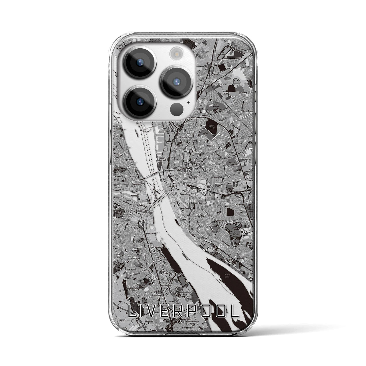 【リヴァプール(イギリス)】地図柄iPhoneケース(クリアタイプ)