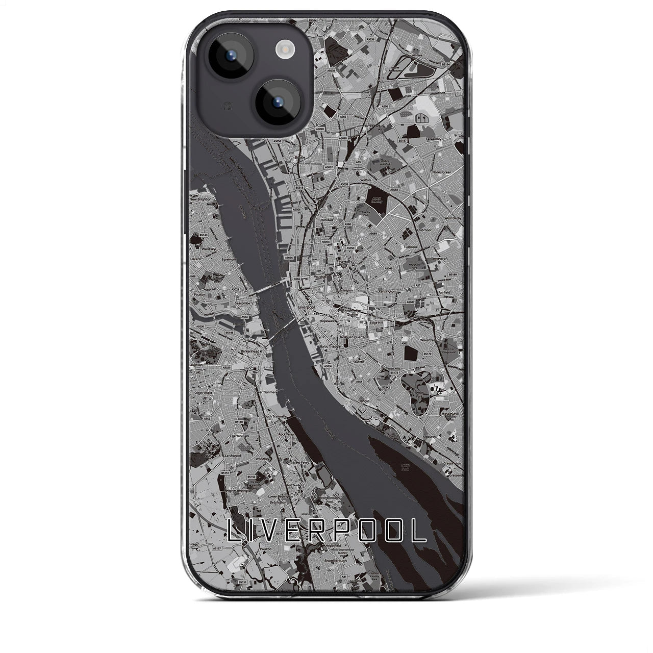【リヴァプール(イギリス)】地図柄iPhoneケース(クリアタイプ)