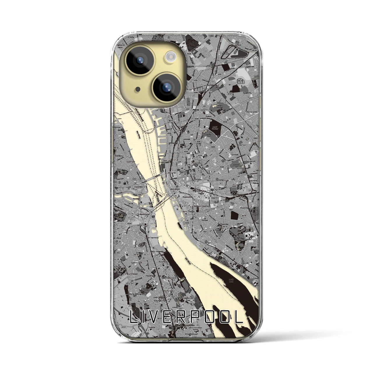 【リヴァプール(イギリス)】地図柄iPhoneケース(クリアタイプ)