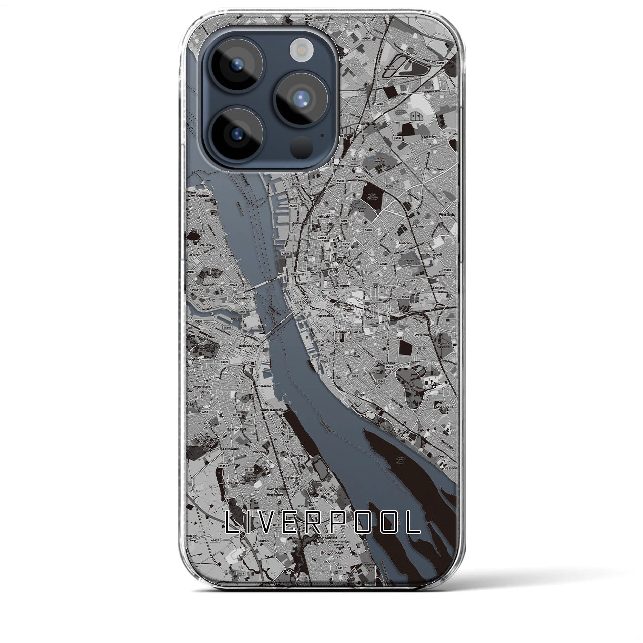 【リヴァプール(イギリス)】地図柄iPhoneケース(クリアタイプ)